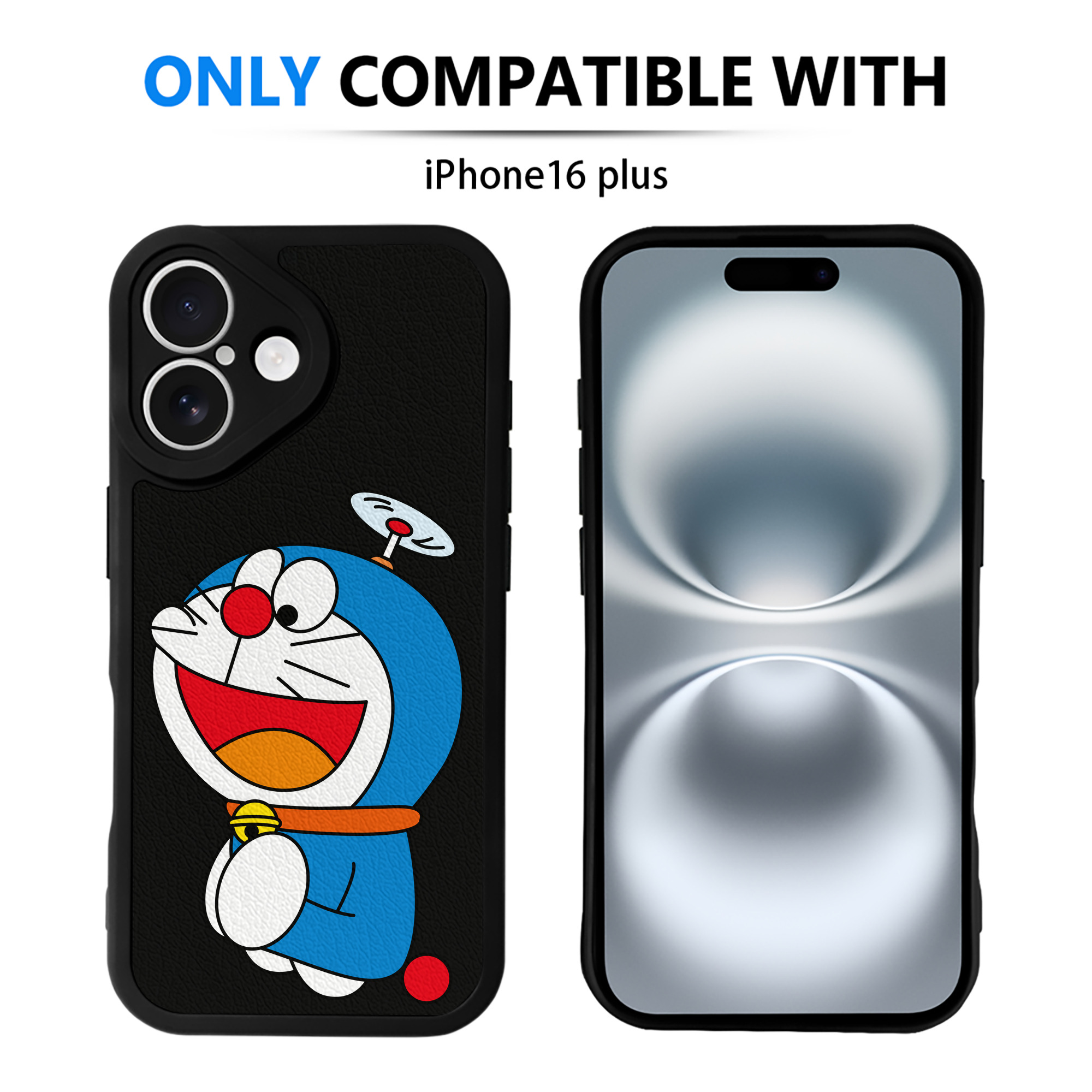 （画像用） ドラえもん Doraemon 【iPhone 16シリーズ対応】シリコンスマホケース（レザー調） 材質：シリコン